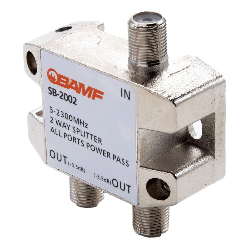 BAMF Manufacturing موزع كابل كوكس 2-طريق BAMF، ثنائي الاتجاه MoCA 5-2300MHz - موزع عالي الأداء للتلفاز أو الإنترنت أو الأقمار الصناعية - Image 3